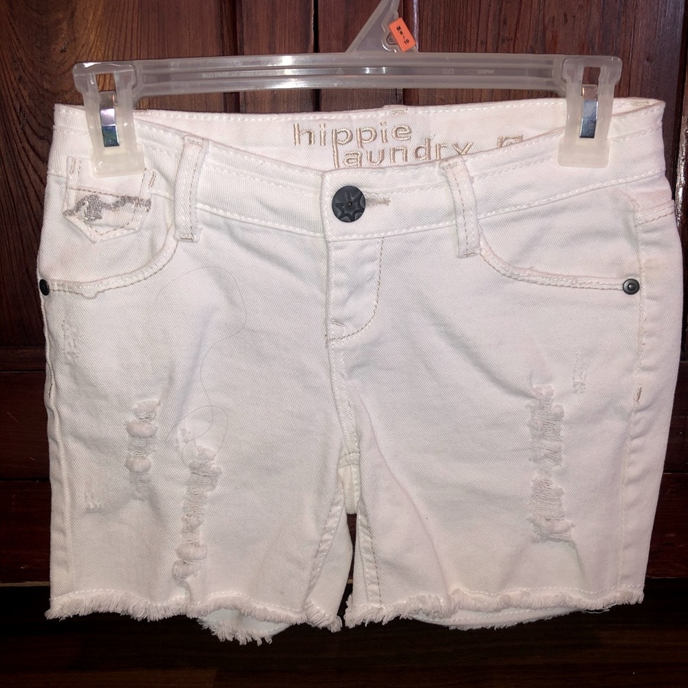 White jean shorts by hippie laundry size 0